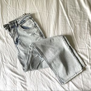 BOOHOO Light Wash Wide Leg High Waisted Ripped Jeans BNWT